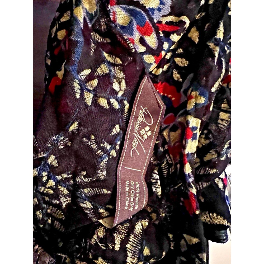 Patricia Nash Angelin BLACK Leather Satchel purse Matching Scarf  EMBROIDERED! - Picture 16 of 16